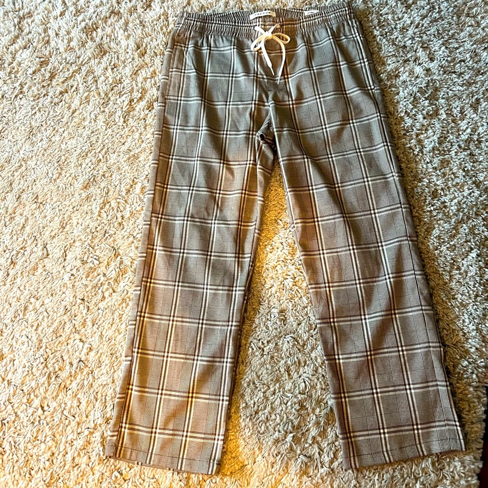 PacSun Plaid Sweatpants in Brown and White